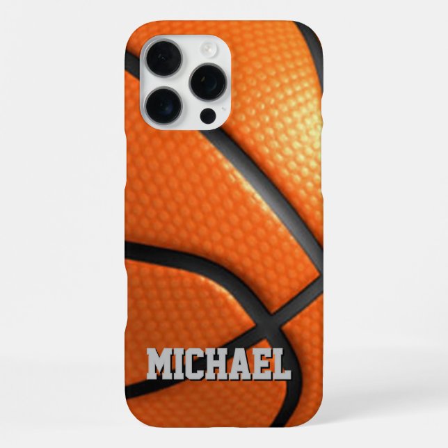 Basketball Replace with Your Name Text iPhone Case (Back)