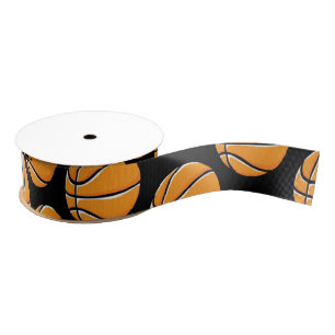 Basketball Ribbon Sports Team Fan Club Gift Wrap Grosgrain Ribbon
