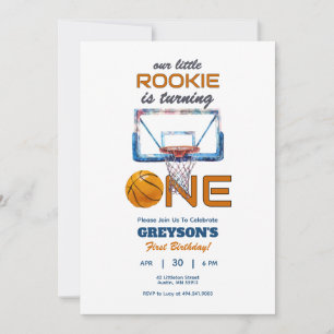 Basketball Rookie 1er Invitation anniversaire
