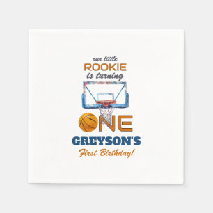 Basketball Rookie Of The Year First Birthday Napkin