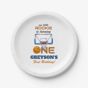 Basketball Rookie Of The Year First Birthday Paper Plate