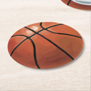 Basketball Round Paper Coaster