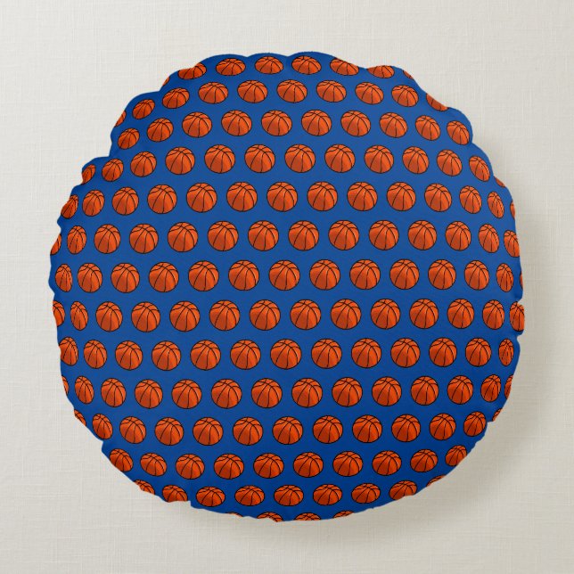 Basketball Round Pillow Sports Home Decor (Front)