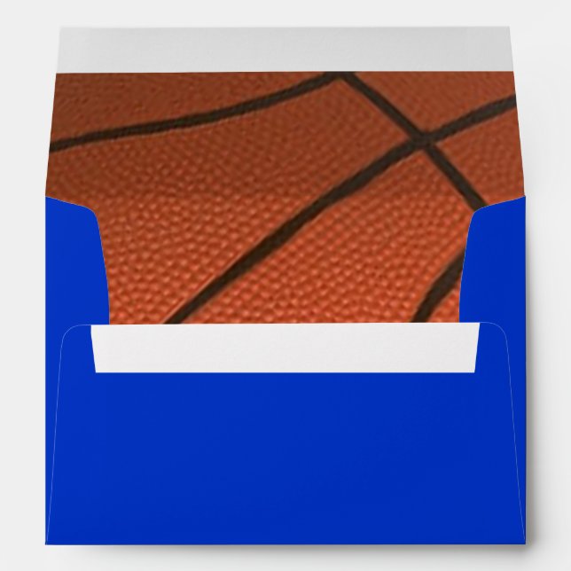 Basketball Royal Blue Personalized Envelope (Back (Bottom))