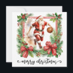 Basketball Santa Claus is playing with Christmas   Card<br><div class="desc">Basketball Santa Claus is playing with Christmas Card</div>