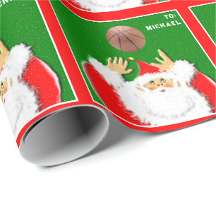Basketball Santa Claus Wrapping Paper