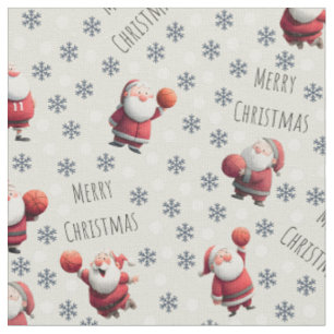 Basketball Santa on Lace Fabric
