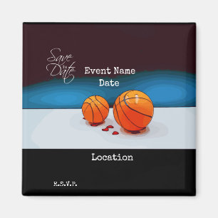 Basketball Save the Date for Party Invitation Magnet