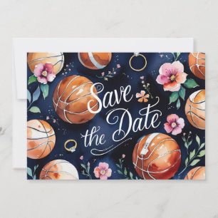 Basketball Save the date with basketball on court Invitation