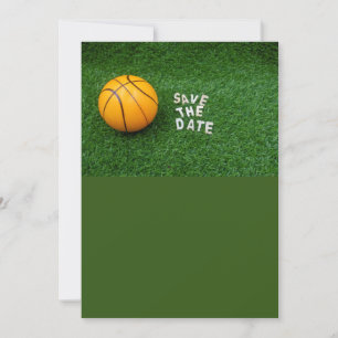 Basketball Save the date with basketball on green Invitation