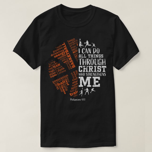 Basketball Sayings Christian Verse Teen Boys Kids  T-Shirt (Design Front)