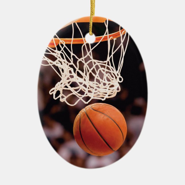Basketball Scoring Ceramic Ornament (Front)