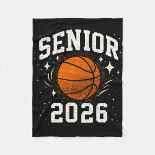 Basketball Senior 2026 Cl Of 26 Player Boys Girls Fleece Blanket