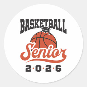 Basketball Senior 2026 Classic Round Sticker