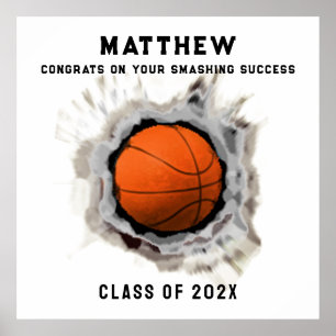 Basketball Seniors Graduation Congrats Poster