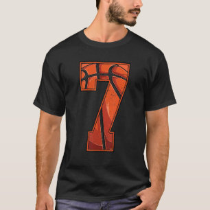 Basketball Seventh 7th Birthday Boy Girl Seven 7 Y T-Shirt