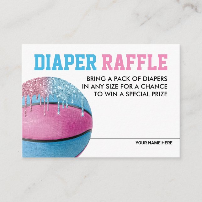 Basketball Sexe Révéler la couche Carte Raffle (Devant)