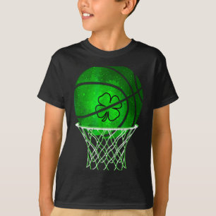 Basketball Shamrock Lucky Clover Irish St Patrick' T-Shirt