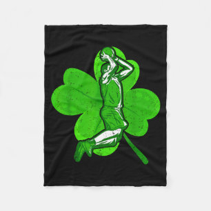 Basketball Shamrock St Patrick's Day Srt Lover Boy Fleece Blanket