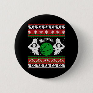 Basketball Shirts - Basketball Christmas Shirt 2 Inch Round Button