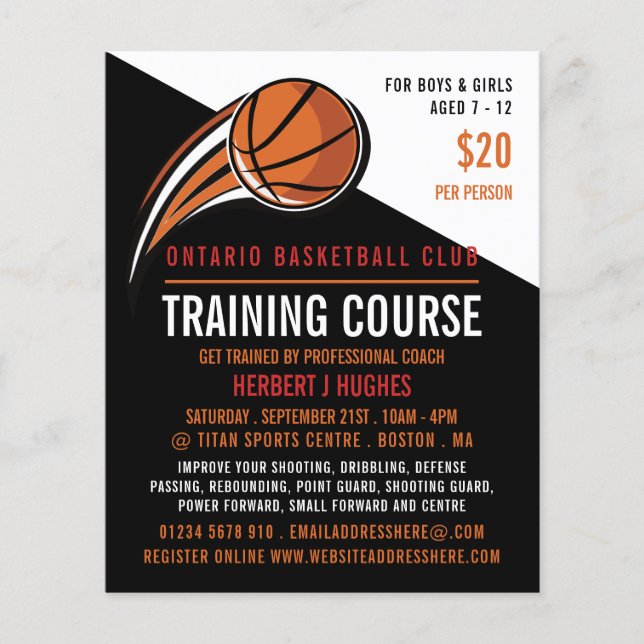 Basketball Shot, Basketball Training Course Flyer (Front)