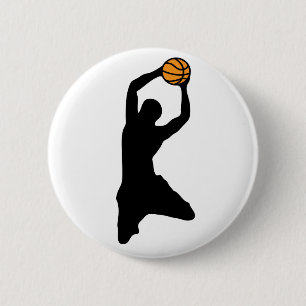 basketball silhouette 2 inch round button