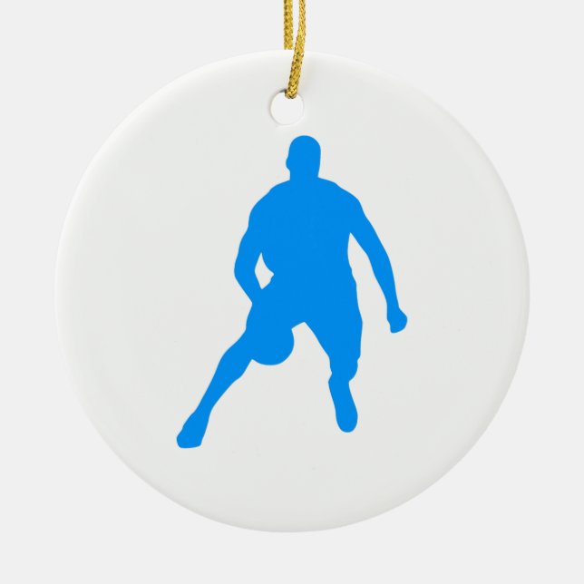 Basketball Silhouette Ceramic Ornament (Front)