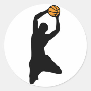 basketball silhouette classic round sticker