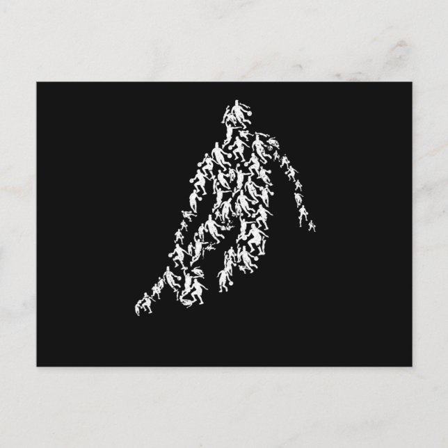 Basketball silhouette sport ball player fan team postcard (Front)