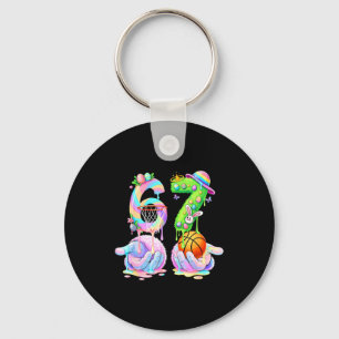 Basketball six seven 67 easter bunny funny 67 meme keychain