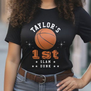 Basketball Slam Dunk 1st Birthday Party Parent T-Shirt