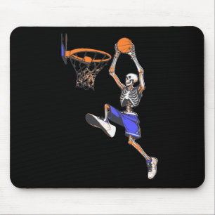 Basketball Slam Dunk Skeleton Halloween  Mouse Pad