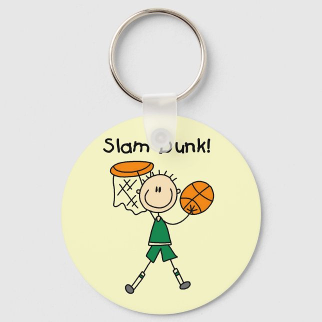 Basketball Slam Dunk T-shirts and Gifts Keychain (Front)