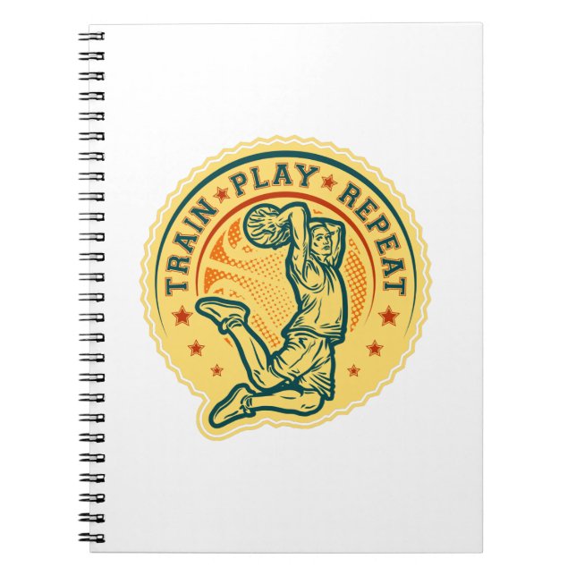 Basketball Slam Dunk Vintage Design Notebook (Front)