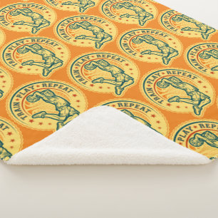 Basketball Slam Dunk Vintage Design Sherpa Blanket