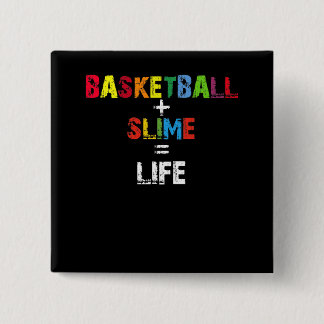 Basketball Slime Life, Girls Basketball Player 2 Inch Square Button