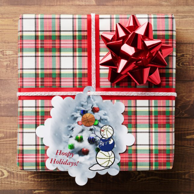 Basketball Snowman Christmas Ornament Card (Insitu (Gift))
