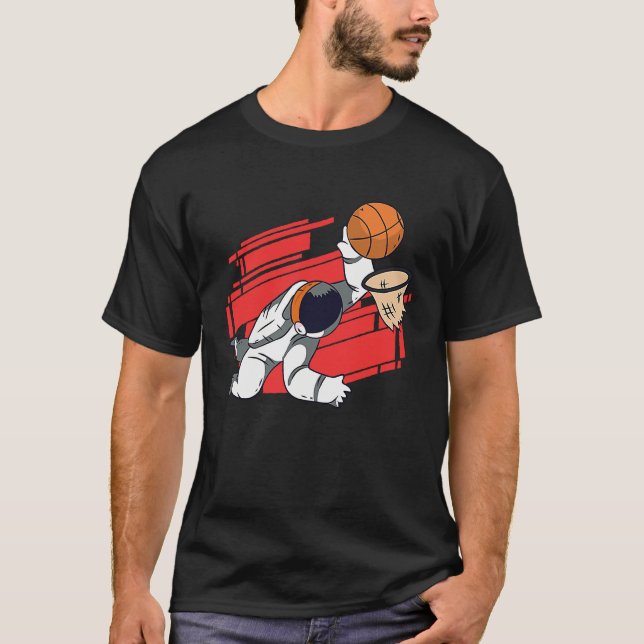 basketball spaceman space T-Shirt (Front)