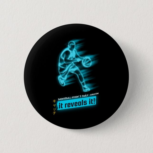Basketball Spirit  2 Inch Round Button (Front)