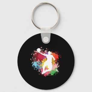 Basketball Splash Watercolor Keychain