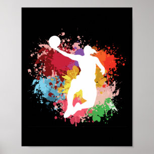Basketball Splash Watercolor  Poster