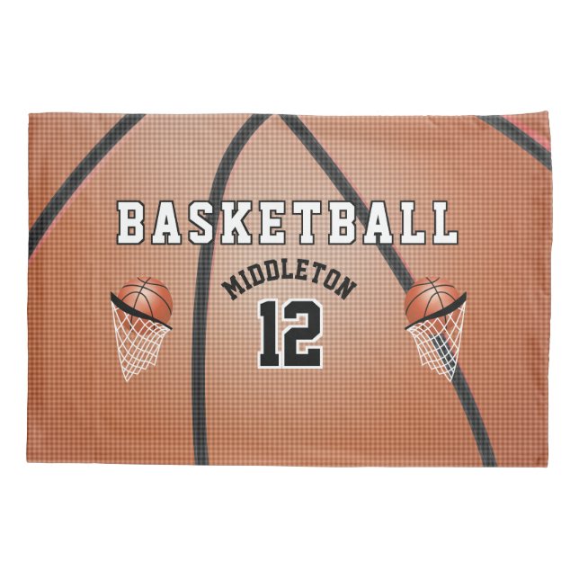 Basketball Sport Ball Design Pillowcase (Back)