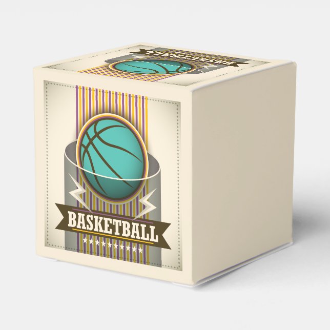Basketball Sport Ball Game Cool Favor Box (Back Side)
