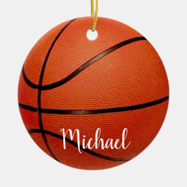 Basketball Sport - Basket Ball Your Name Ceramic Ornament (Front)