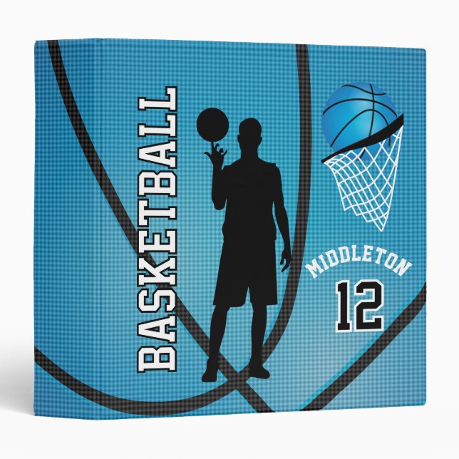 Basketball Sport  | DIY Name and Number - Blue Binder (Front/Spine)