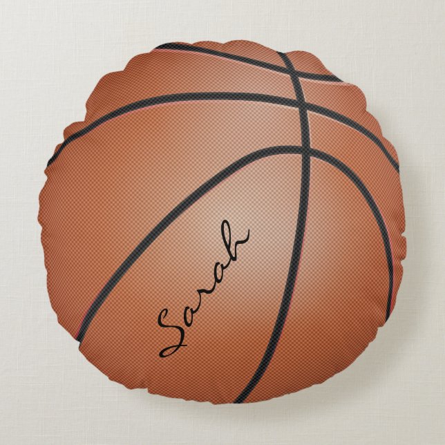 Basketball Sport | DIY Name Round Pillow (Front)