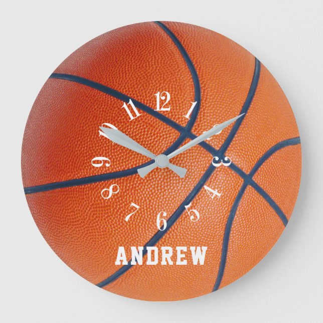 Basketball sport fans & team members Large Clock (Front)