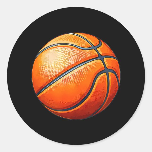 Basketball Sport Logo Classic Round Sticker (Front)