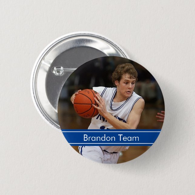 Basketball Sport Photo  2 Inch Round Button (Front & Back)