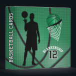 Basketball Sport Players | Green Binder<br><div class="desc">Three Ring Avery Binder. Ideal for your basketball photos, scrapbooking, card collection, sport game schedule, notes, etc... Featuring a textured dark green basketball design with a basketball player and ball hoop ready for you to personalize. Look for more colours that are available or contact me. A great gift for your...</div>